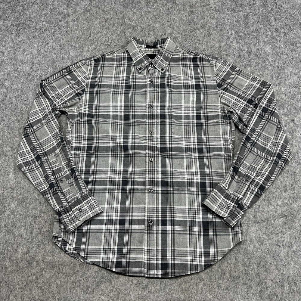 J Crew Shirt Mens M Gray Plaid Slim Fit Long Sleeve Button Down Casual Workwear